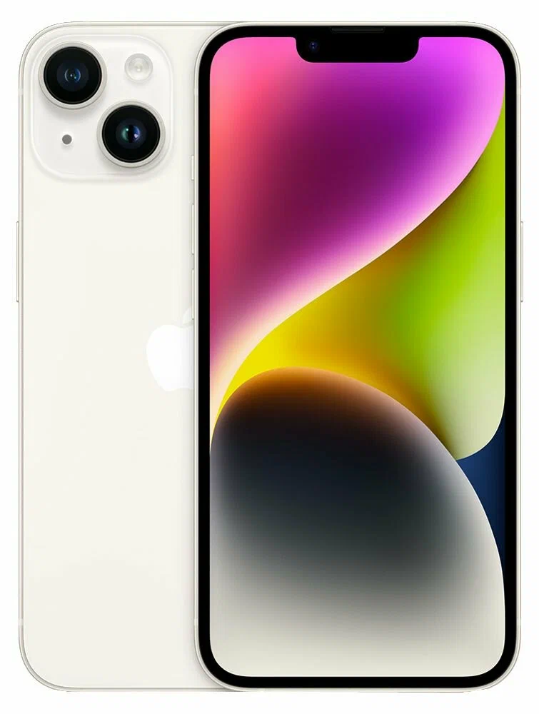 Смартфон Apple iPhone 14, Сияющая звезда, 128 ГБ / 6654*