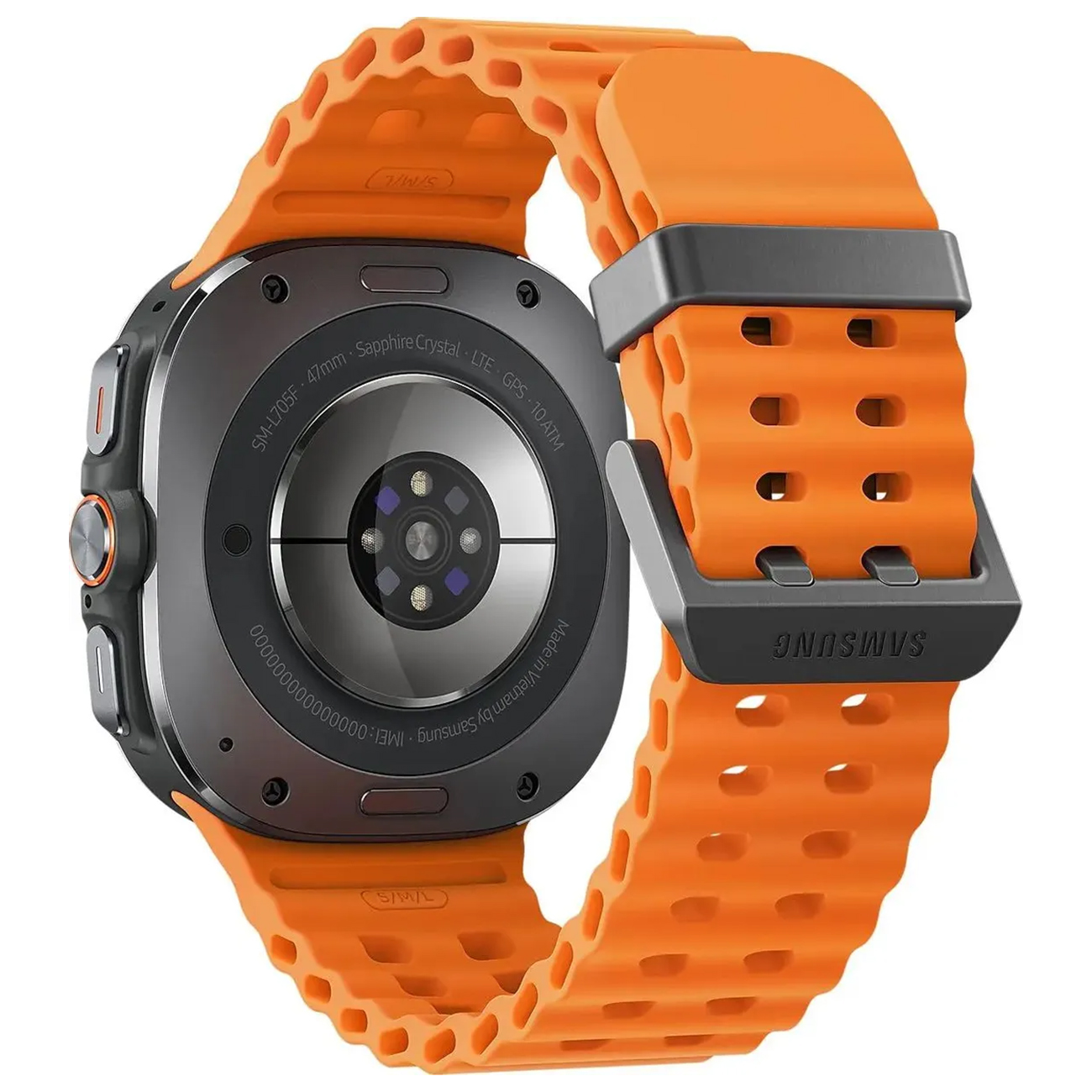 Умные часы Samsung Galaxy Watch Ultra 47 мм Wi-Fi + LTE, Белый титан, Ремешок Оранжевый