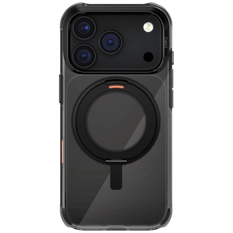 Чехол Uniq Swivix с поворотной подставкой 360° для Apple iPhone 17 Pro, Carbon Black (карбоновый чёрный), MagSafe