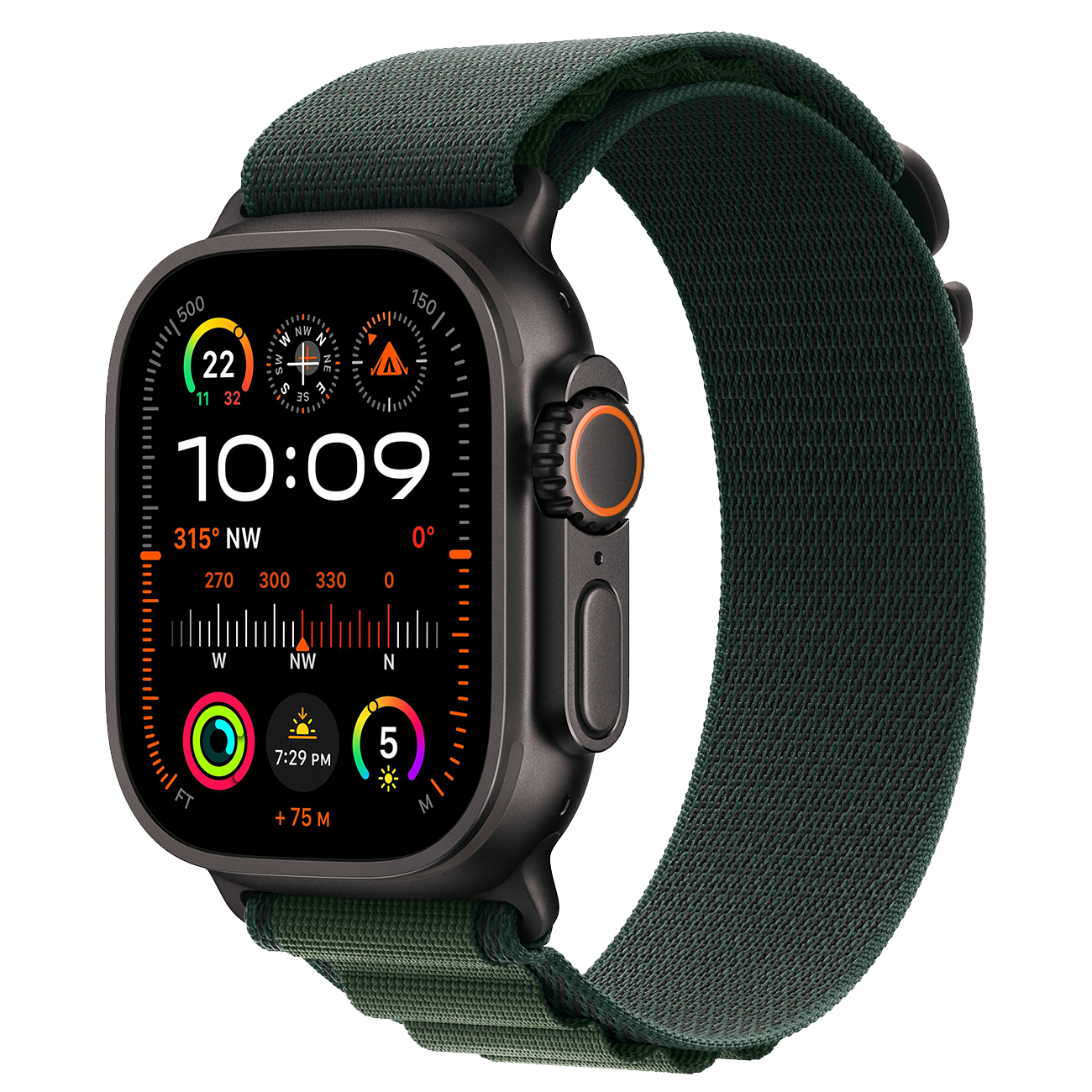 Умные часы Apple Watch Ultra 2 Black Tiatanium, Alpine Loop, Dark Green, 49 мм